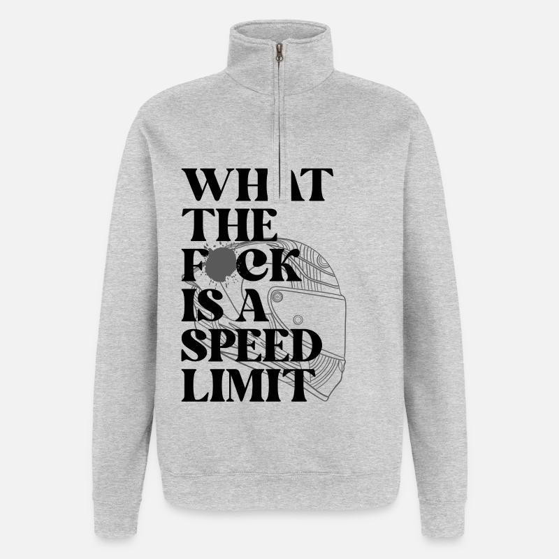 Auto - Quarter-Zip-Sweatshirt - Grau meliert