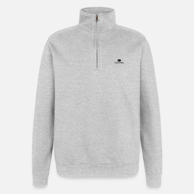colonel - Sweat à zip 1/4 - gris chiné
