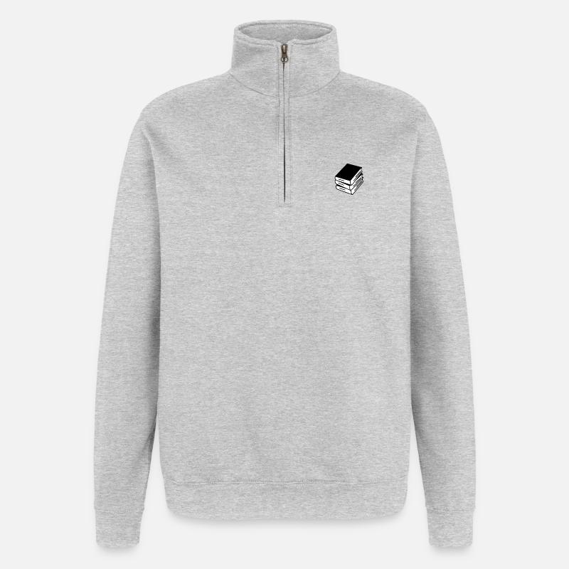 Stack of books - Quarter-Zip Sweatshirt - heather grey