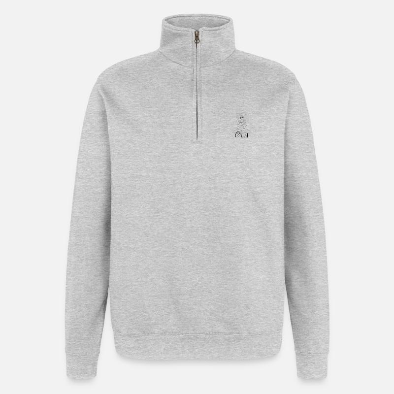 La force est dans le calme - Sweat à zip 1/4 - gris chiné