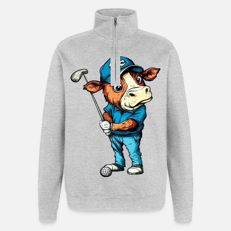 Ko-golf - Sweatshirt med 1/4 lynlås - grå meleret