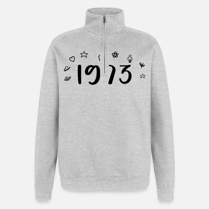 1973 Jubiläum 1973 Retro 1973 - Quarter-Zip-Sweatshirt - Grau meliert