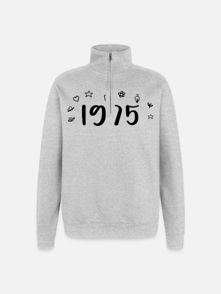 1975 Anniversary 1975 Retro 1975 - Quarter-Zip Sweatshirt - heather grey