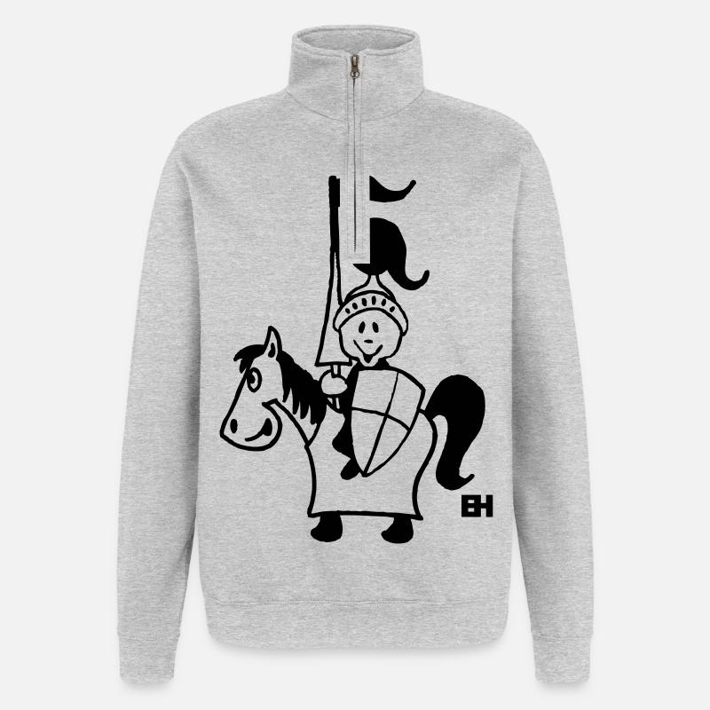 Ritter - Quarter-Zip-Sweatshirt - Grau meliert