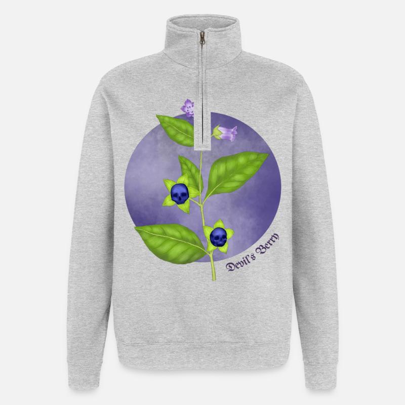 Devil's Berry - Quarter-Zip Sweatshirt - heather grey