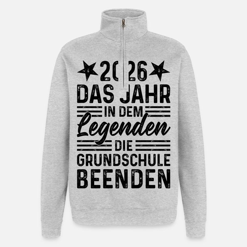 Année 2026 Legends End École primaire - Sweat à zip 1/4 - gris chiné