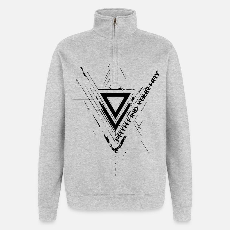 Weg finden Sie Ihren Weg - Quarter-Zip-Sweatshirt - Grau meliert