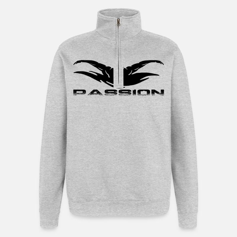 La natation - Sweat à zip 1/4 - gris chiné