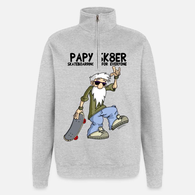 Opa SK8er - Quarter-Zip-Sweatshirt - Grau meliert