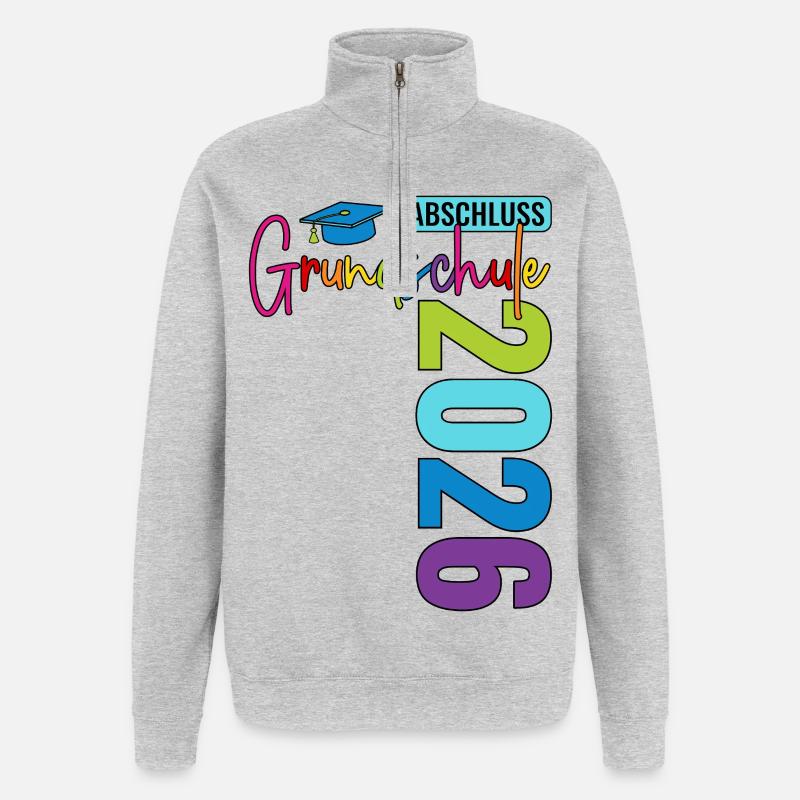 Abschluss Grundschule 2026  - Quarter-Zip-Sweatshirt - Grau meliert