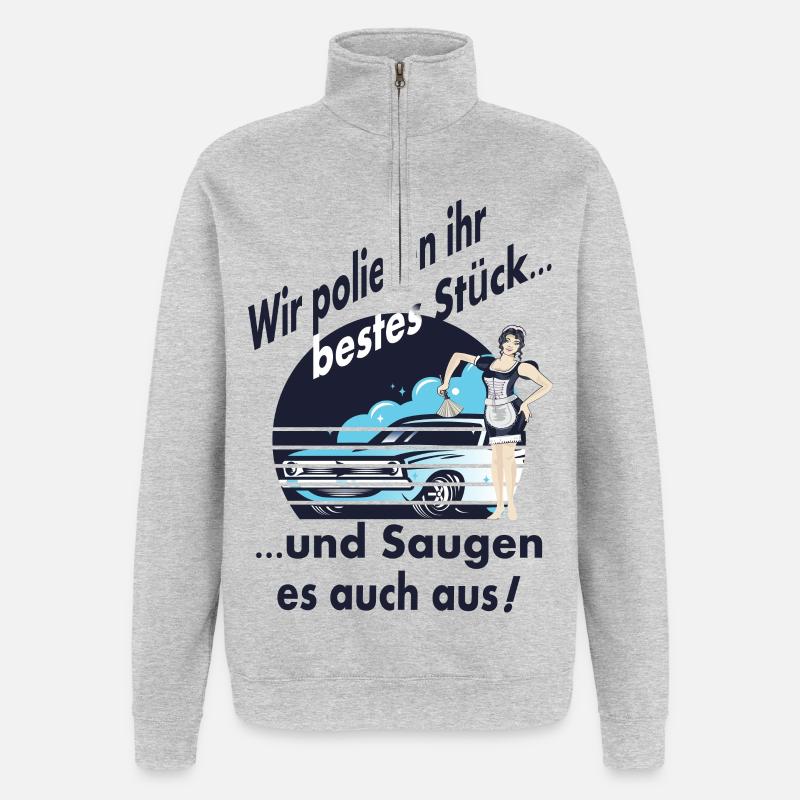 Car Laundry - Quarter-Zip Sweatshirt - heather grey