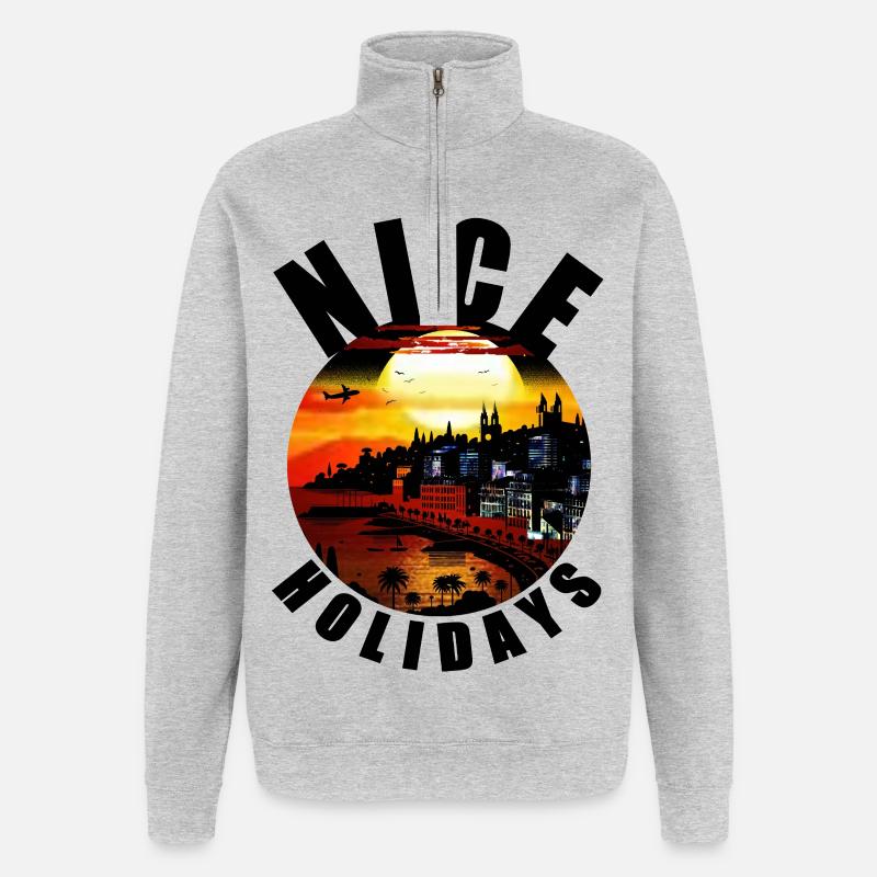 NETT - Quarter-Zip-Sweatshirt - Grau meliert