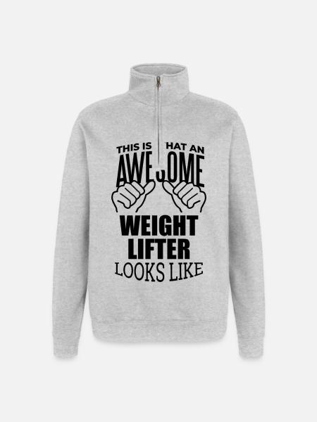 Haltérophile Haltérophile Haltérophile - Sweat à zip 1/4 - gris chiné