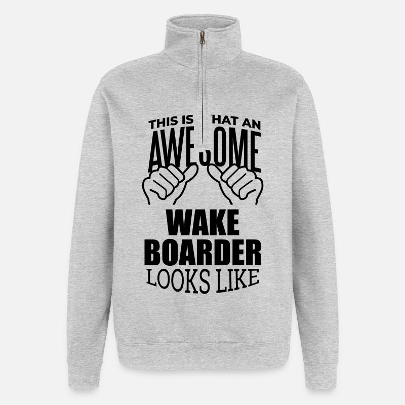 Wakeboard - Sweat à zip 1/4 - gris chiné
