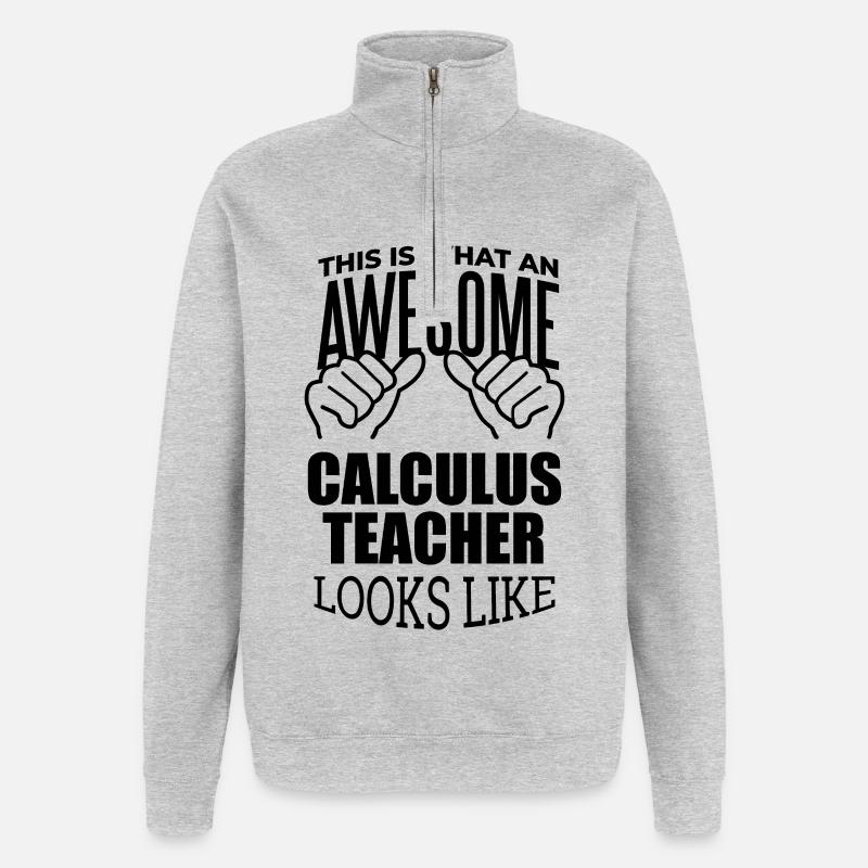 Infinitesimalrechnung - Quarter-Zip-Sweatshirt - Grau meliert
