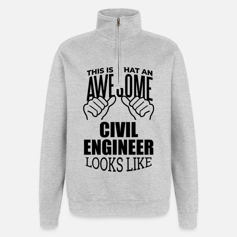 Civil Engineer - Quarter-Zip Sweatshirt - heather grey