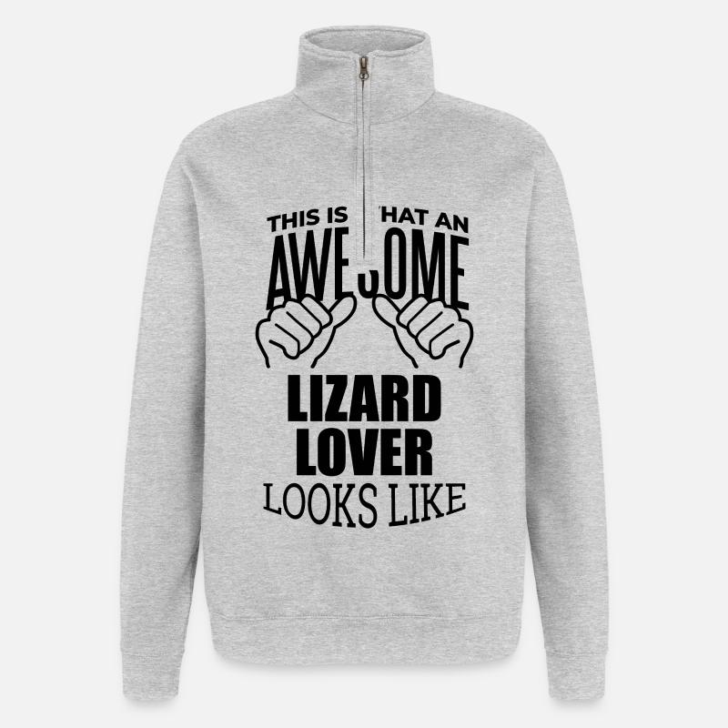 Lizard - Quarter-Zip Sweatshirt - heather grey
