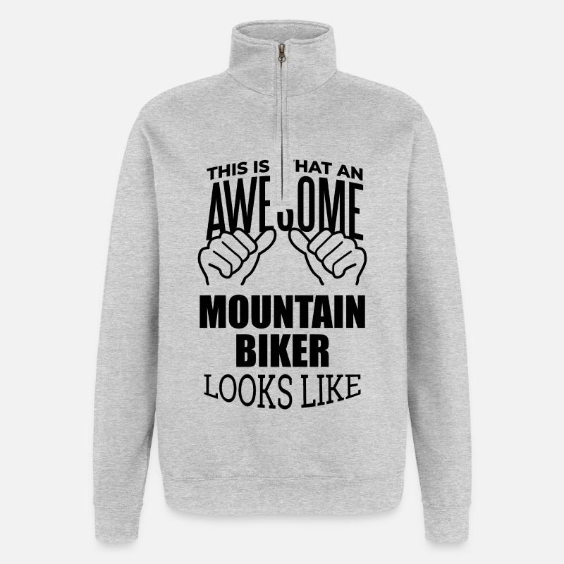 VTT - Sweat à zip 1/4 - gris chiné