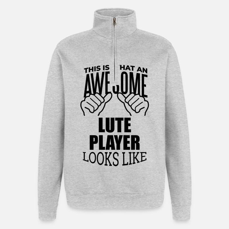 Luth - Sweat à zip 1/4 - gris chiné