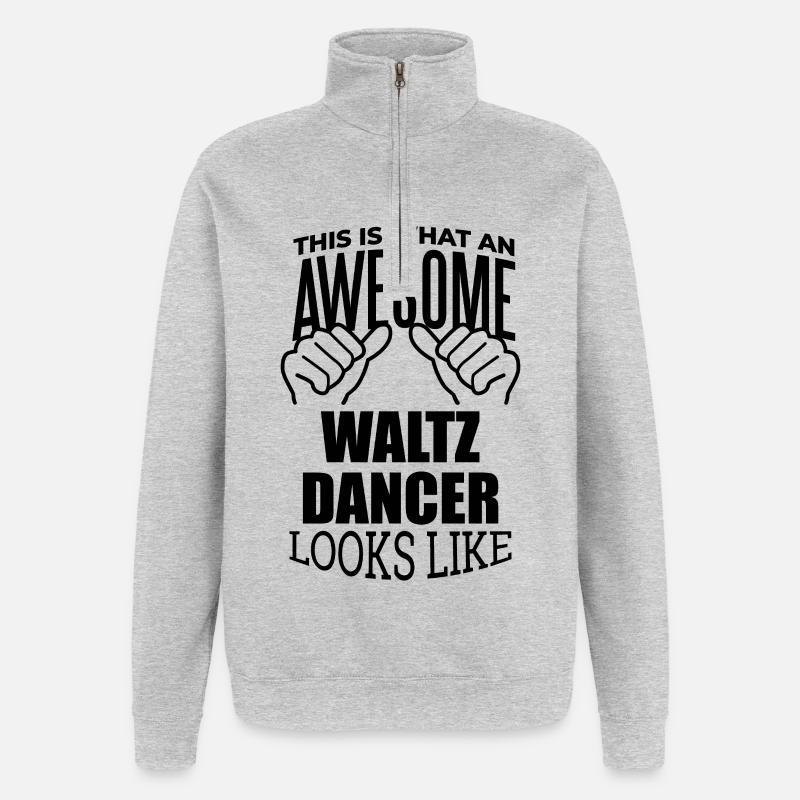 Valse - Sweat à zip 1/4 - gris chiné