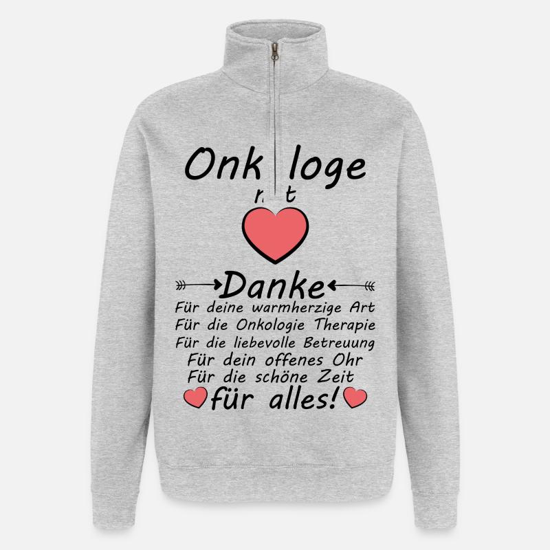 Oncologue Dites merci en guise d’adieu - Sweat à zip 1/4 - gris chiné