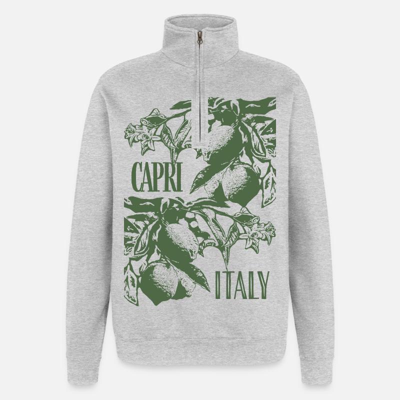 CAPRI ITALIEN - Quarter-Zip-Sweatshirt - Grau meliert
