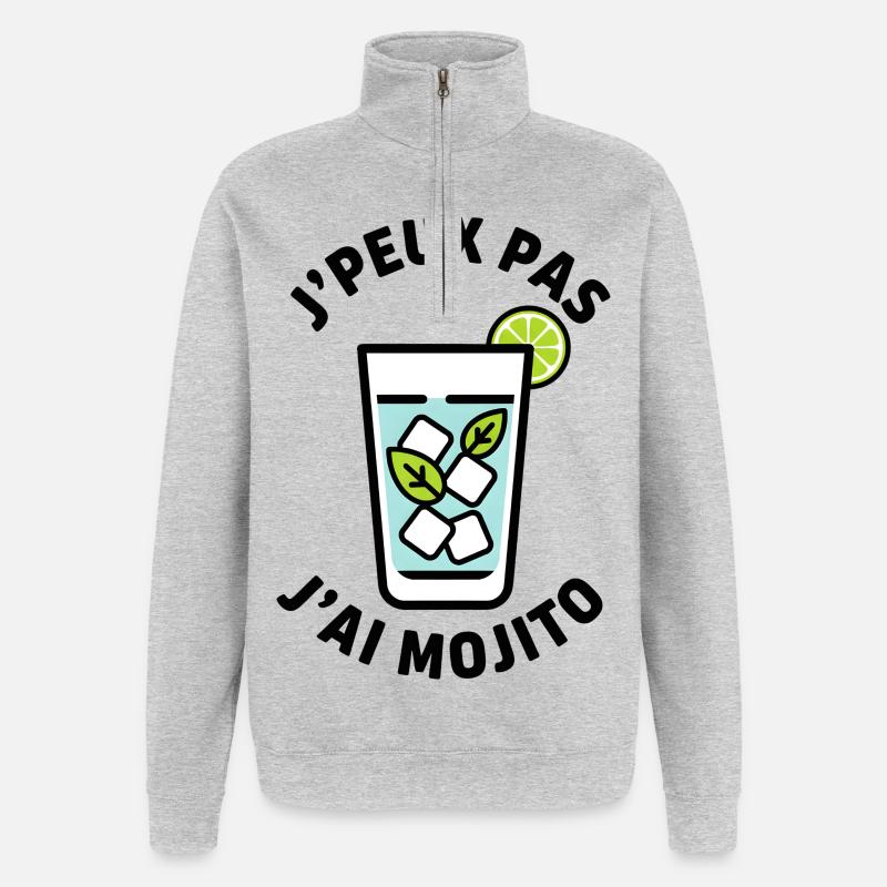 Lime Mint Eisglas - Quarter-Zip-Sweatshirt - Grau meliert