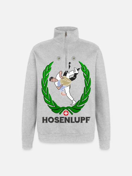 Hosenlupf Schwinger Schwingen - Quarter-Zip-Sweatshirt - Grau meliert