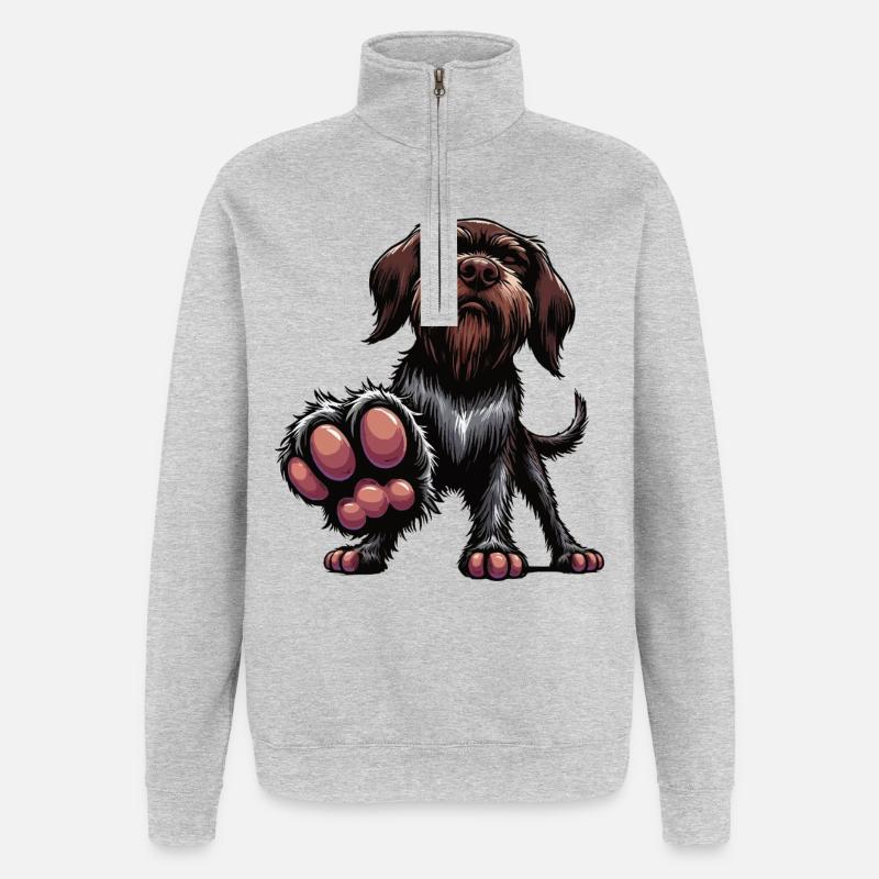 German Wirehaired German Wirehaired Owner - Quarter-Zip Sweatshirt - heather grey