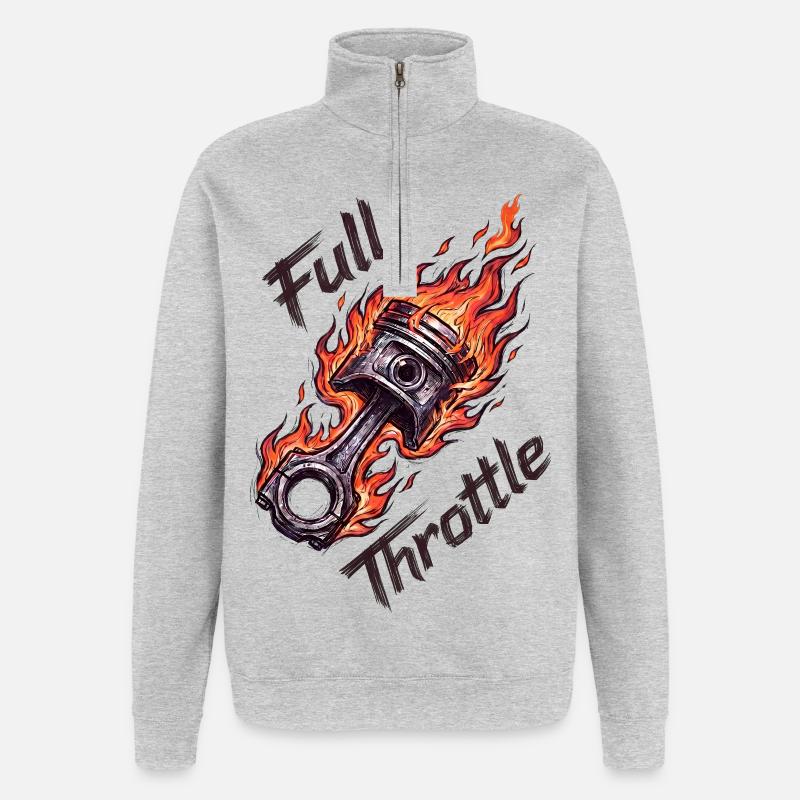  Full Throttle Piston - Quarter-Zip Sweatshirt - heather grey
