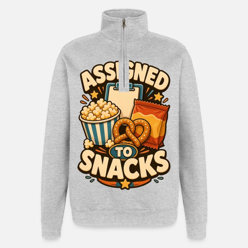Assigned To Snacks - Quarter-Zip Sweatshirt - heather grey
