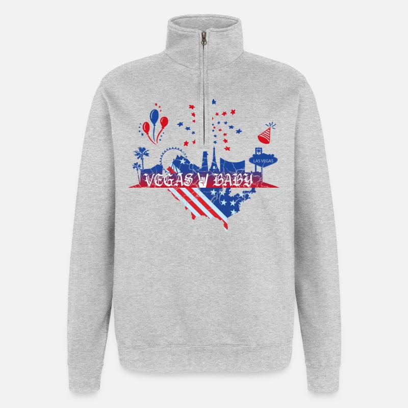Bébé de Las Vegas - Sweat à zip 1/4 - gris chiné