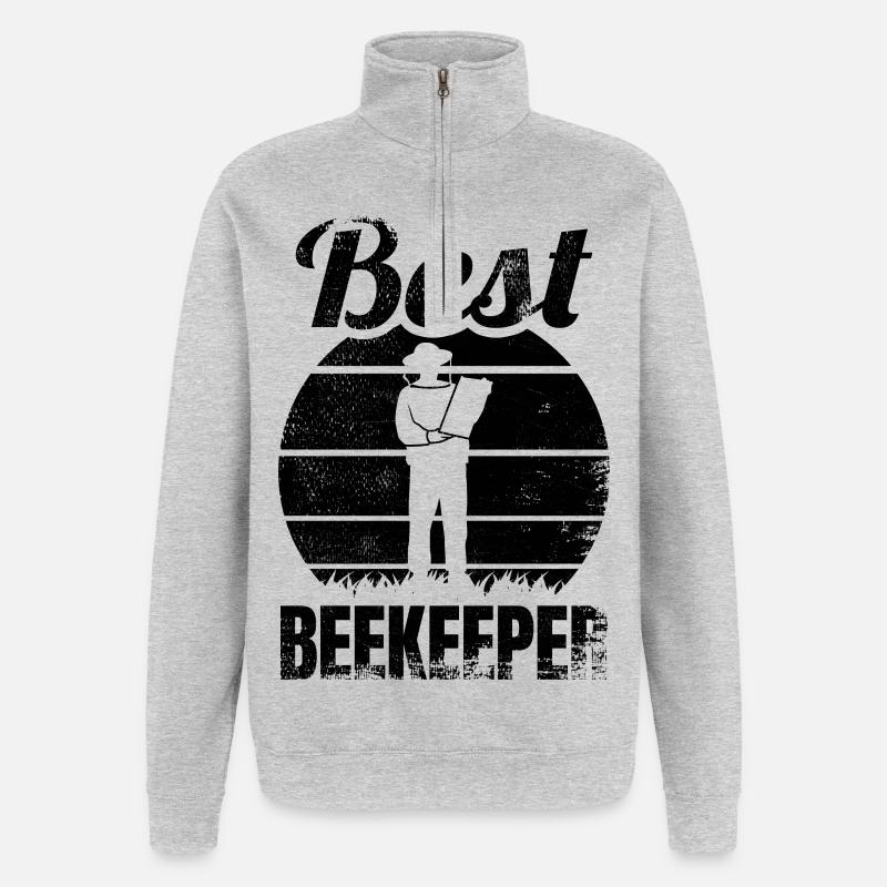 Bester Imker - Quarter-Zip-Sweatshirt - Grau meliert