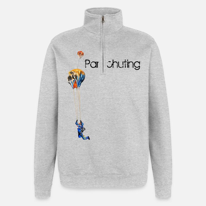 Parachutisme - Sweat à zip 1/4 - gris chiné