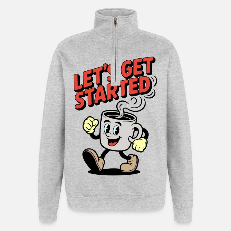 C’est parti pour Tassenheld - Sweat à zip 1/4 - gris chiné