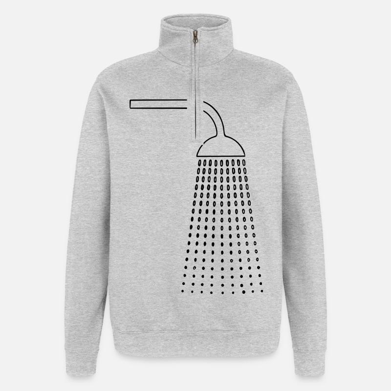 Dessins de douche - Sweat à zip 1/4 - gris chiné