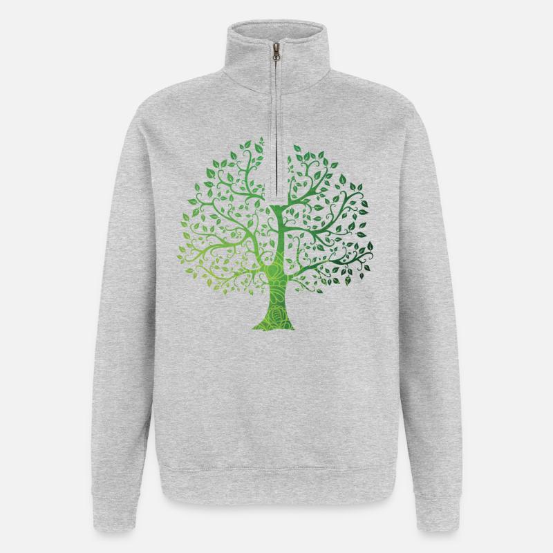 Nature - Sweat à zip 1/4 - gris chiné