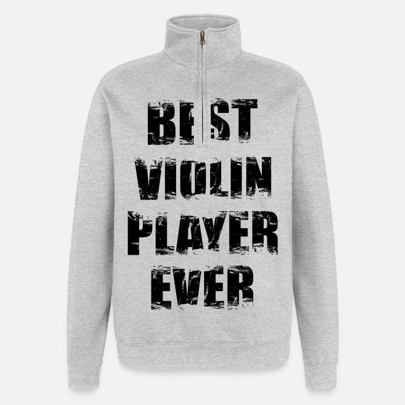 Bester Violinist - Quarter-Zip-Sweatshirt - Grau meliert