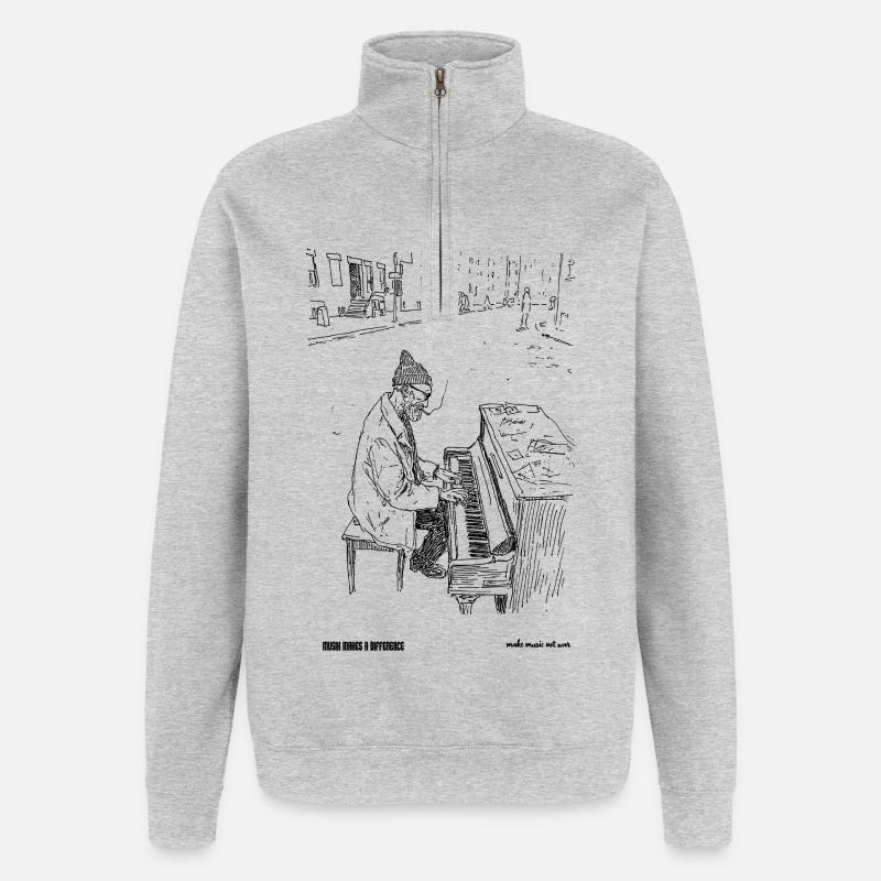  differnce - Quarter-Zip-Sweatshirt - Grau meliert