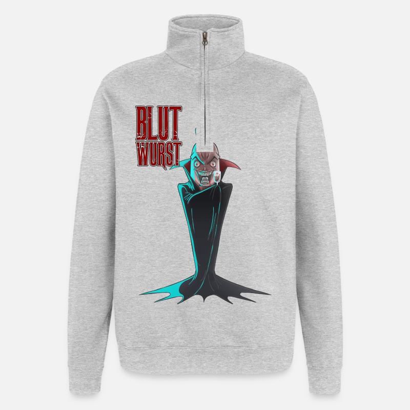 Blutwurst - Quarter-Zip-Sweatshirt - Grau meliert