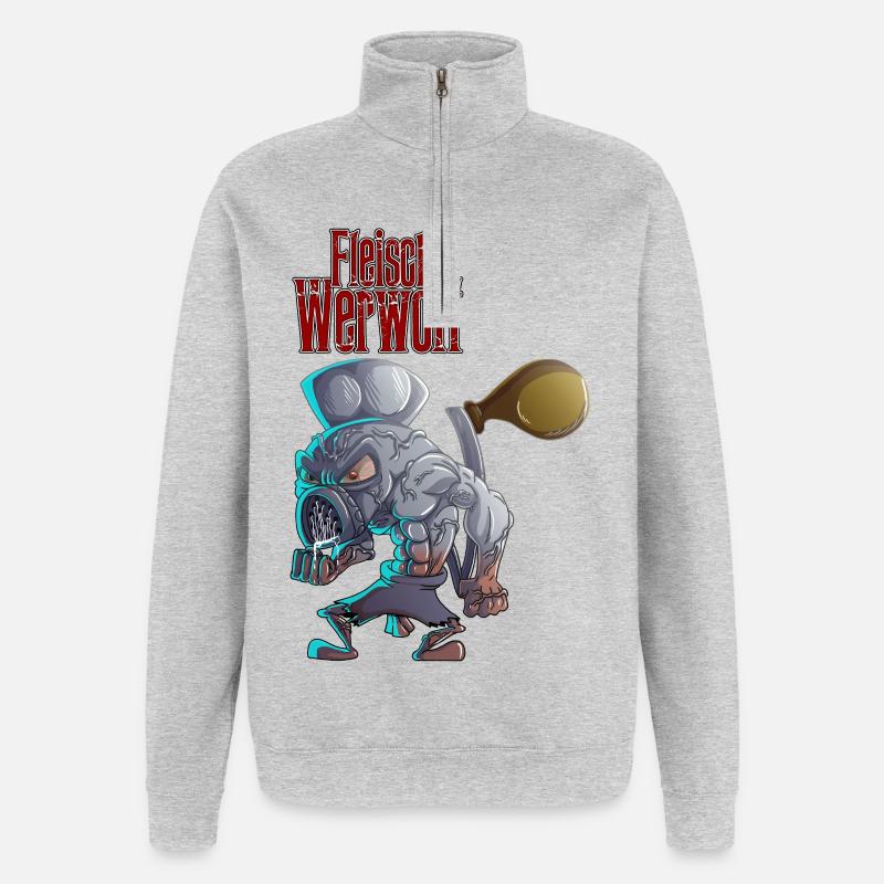 Fleischwerwolf - Quarter-Zip-Sweatshirt - Grau meliert