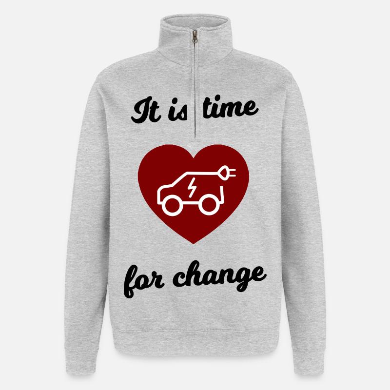 Voitures électriques - Sweat à zip 1/4 - gris chiné