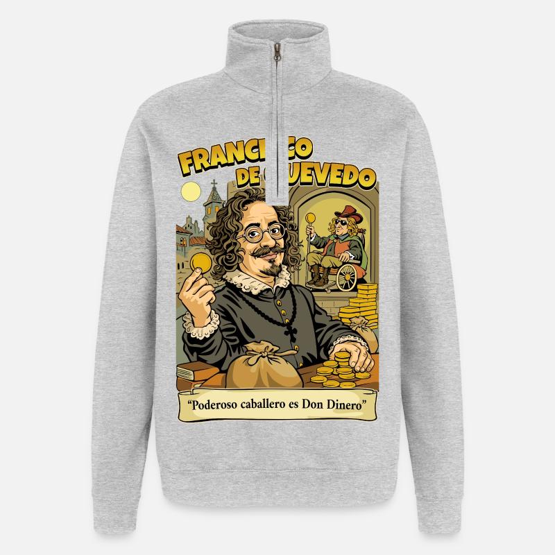 Francisco de Quevedo - Sweat à zip 1/4 - gris chiné