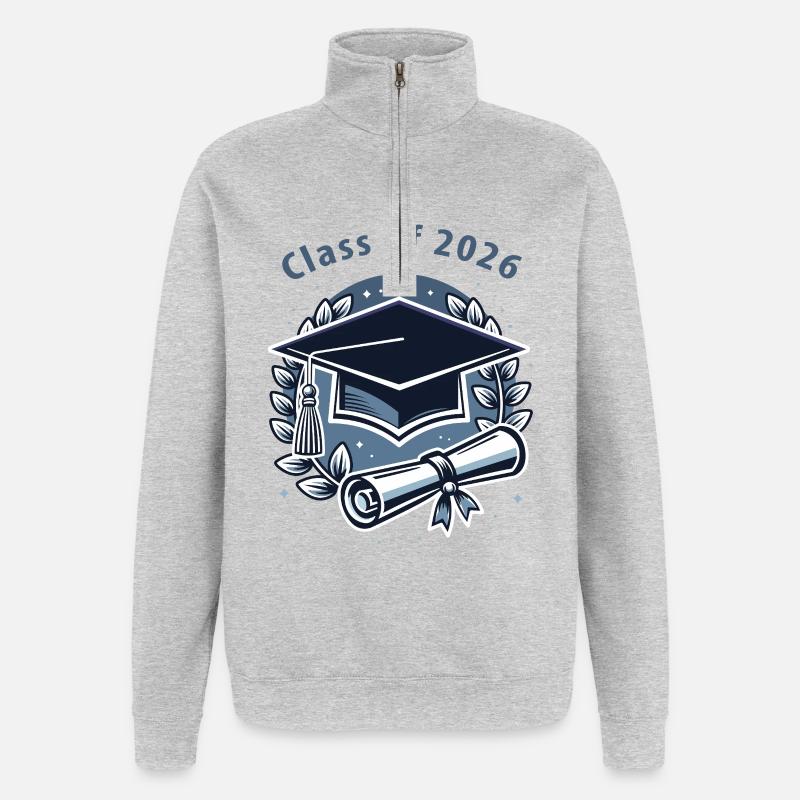 Graduate 2026 – diploma and hat - Quarter-Zip Sweatshirt - heather grey