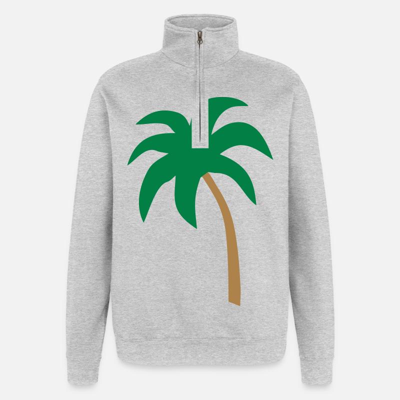 Palm tree - Quarter-Zip Sweatshirt - heather grey