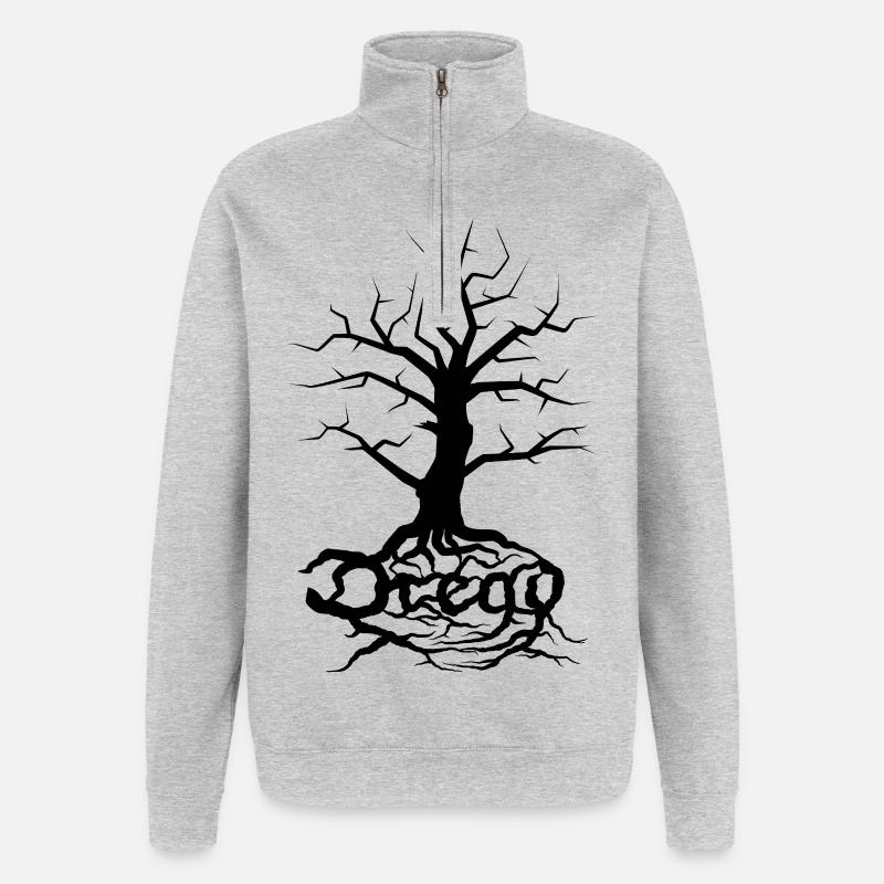 Dread Tree Black - Quarter-Zip Sweatshirt - heather grey