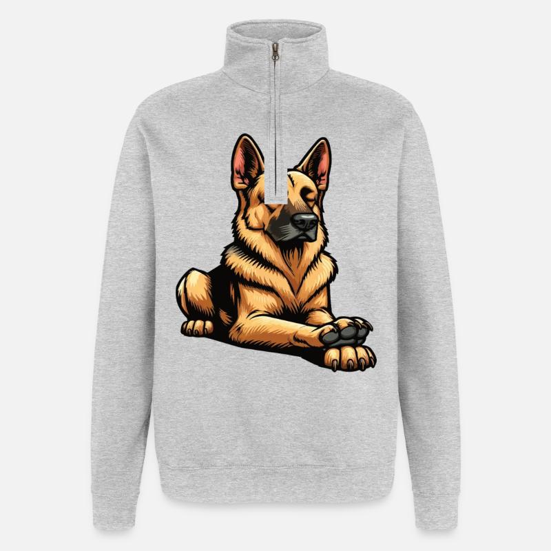 German Shepherd Shepherd Dogs Shepherd Dogs - Quarter-Zip Sweatshirt - heather grey