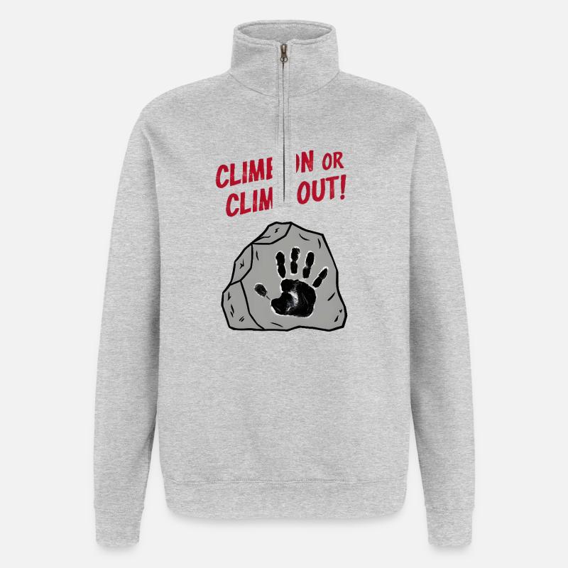 Montez ou sortez - Sweat à zip 1/4 - gris chiné