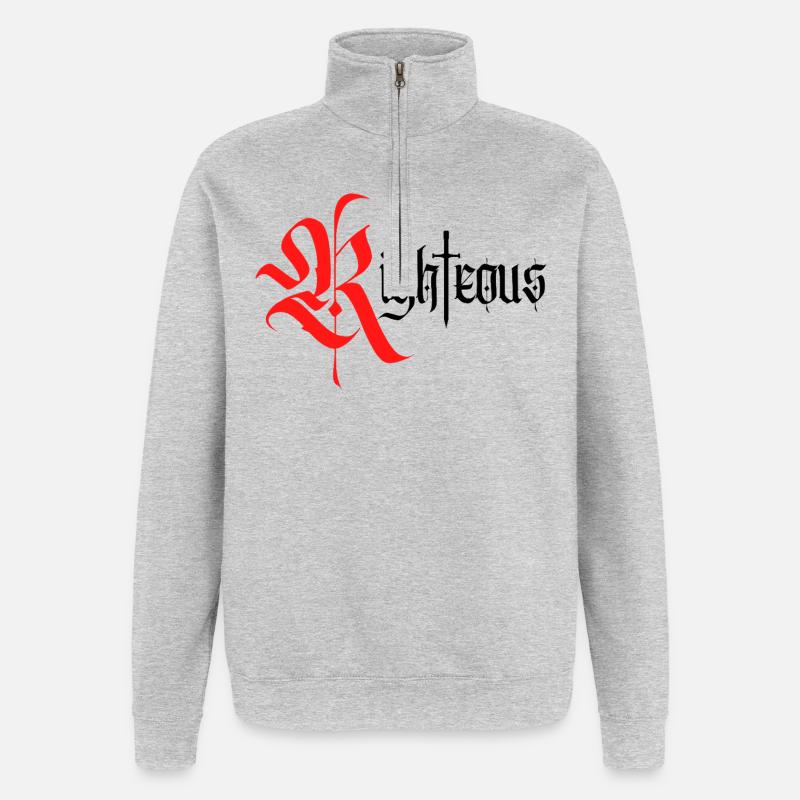 Conception gothique vertueuse avec épée - Sweat à zip 1/4 - gris chiné