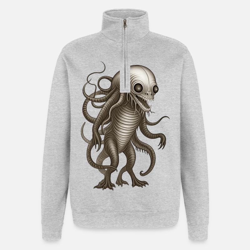 BUG #3 – dunkle Hölle - Quarter-Zip-Sweatshirt - Grau meliert